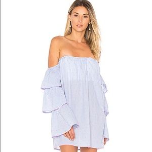 X Revolve Ronita Dress in Blue Pink Dot